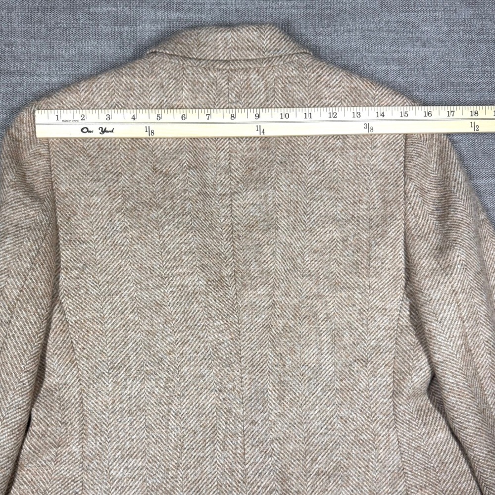 Boden British Tweed Wool Blazer Tan Herringbone Abraham Moon London Lining US 8R - Picture 6 of 13